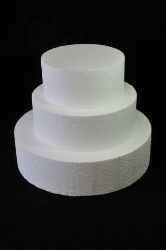 10" Round Cake Dummy, 75mm deep, Polystyrene